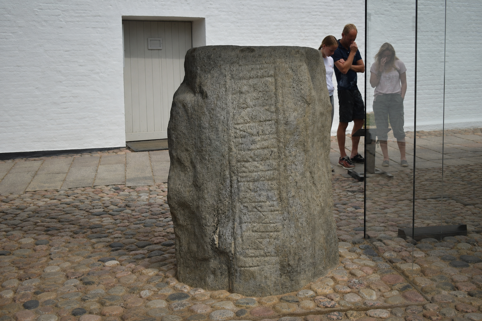 The smaller Jelling stone, erected by Gorm the Old in memory of Queen Thyra.