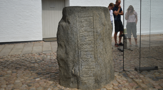 The smaller Jelling stone, erected by Gorm the Old in memory of Queen Thyra.