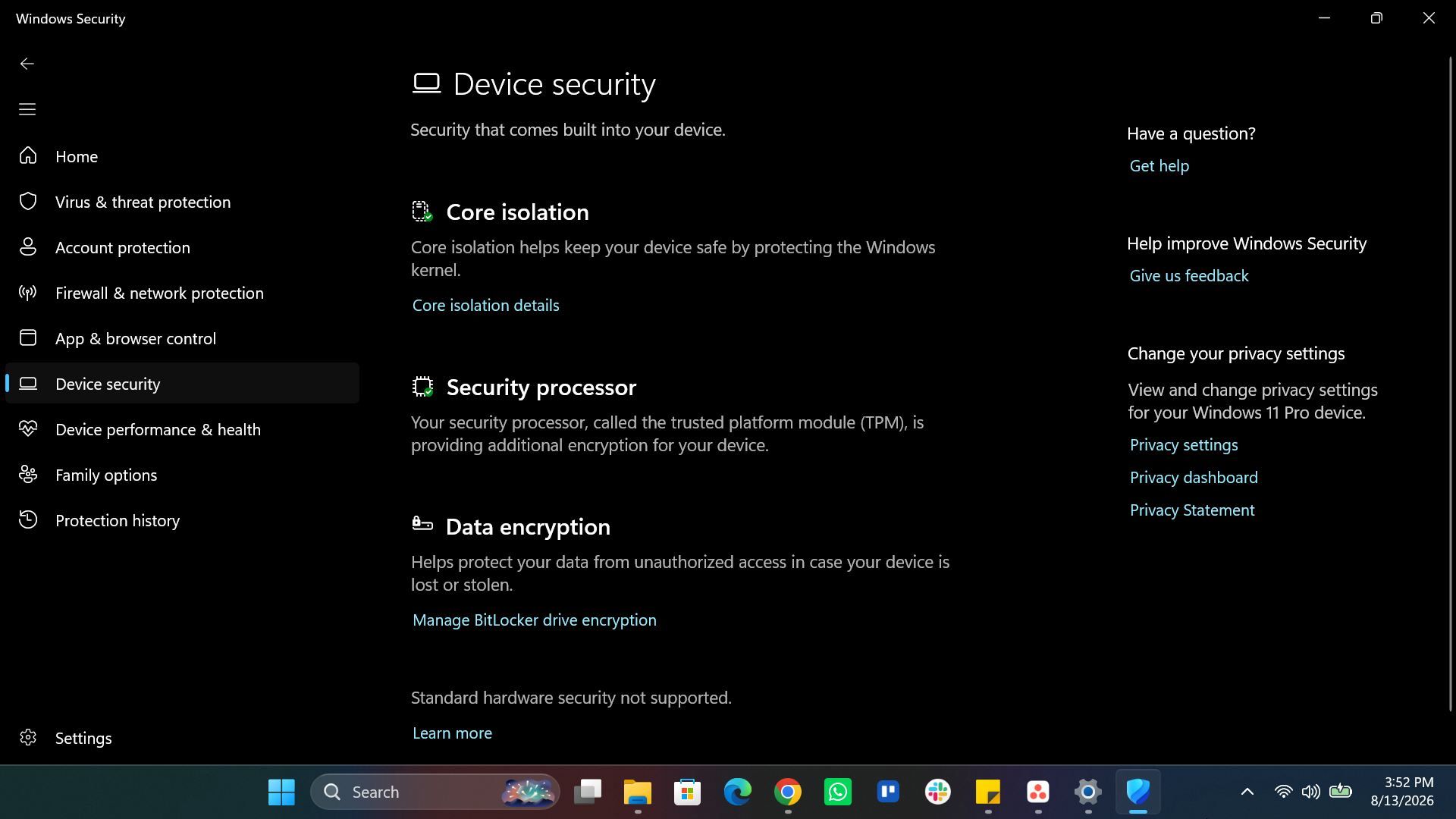 Windows Device security