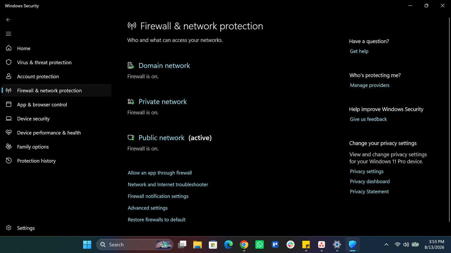 Нужно ли платить за сторонний антивирус в Windows? Windows Firewall and network protection