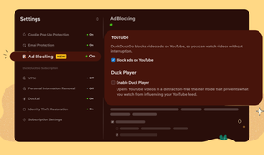 YouTube Ad Blocking feature on DuckDuckGo