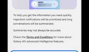Notification highlights screen showing Prioritize notifications and Summarize notifications options