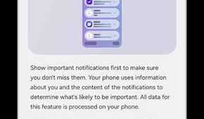 Prioritize notifications settings screen toggled on