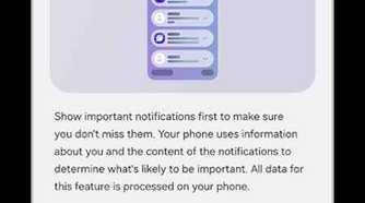 Prioritize notifications settings screen toggled on