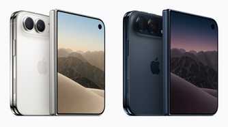 The iPhone Duo in two colours side by side closed showing front and back.