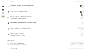 Saber dark mode setting.