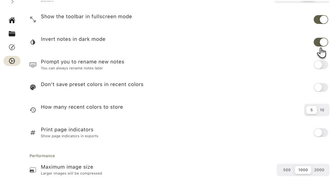 Saber dark mode setting.