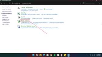 Selecting Power Options in Windows Control Panel