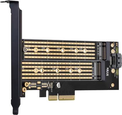 Dual M.2 PCIE Adapter for SATA or PCIE NVMe SSD