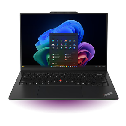 The Lenovo X1 Carbon gen 14 laptop in a transparent render.