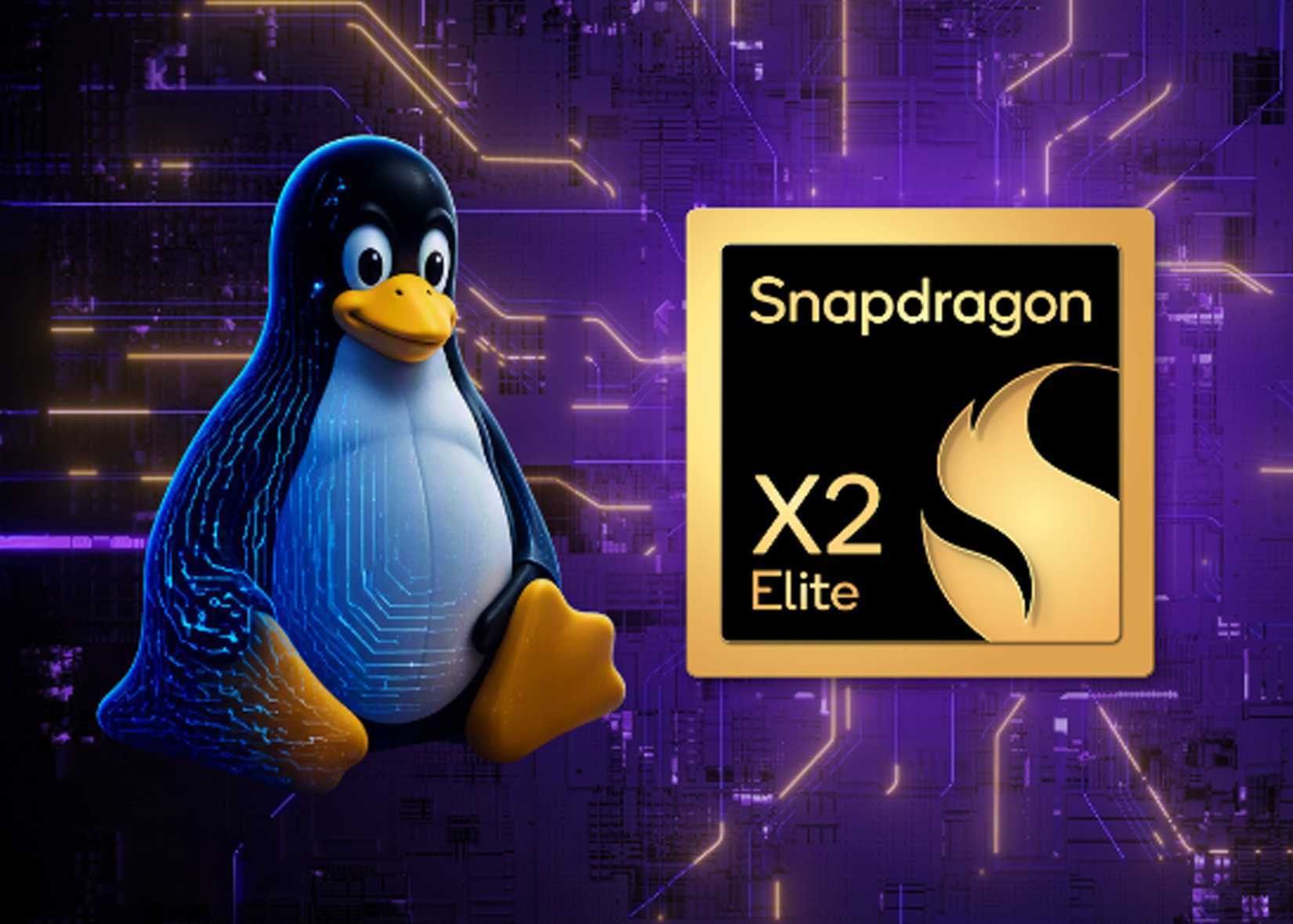 A Linux/Snapdragon partnership graphic.