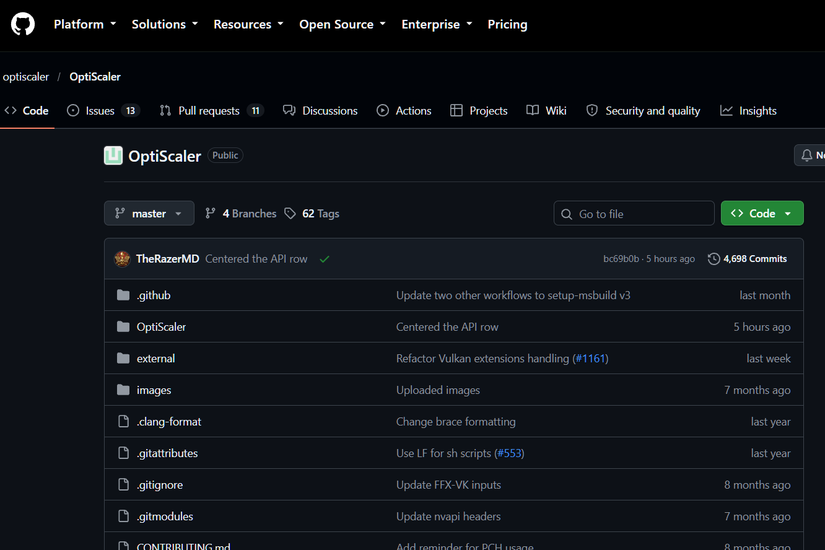 OptiScaler's page on GitHub