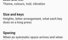 kinetica keyboard main settings