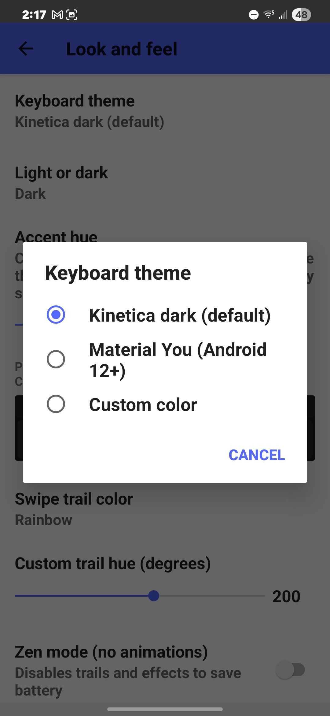kinetica keyboard themes