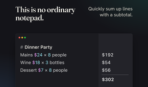 Soulver notepad feature.