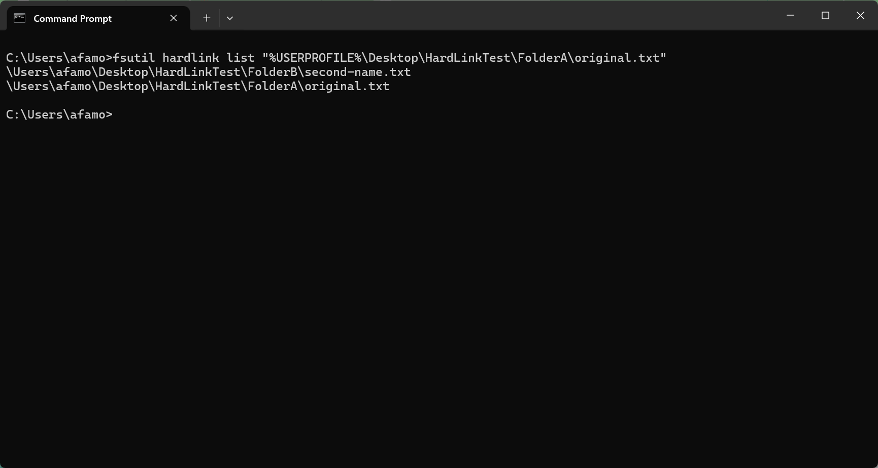 I made one Windows file exist in two folders without creating a second copy