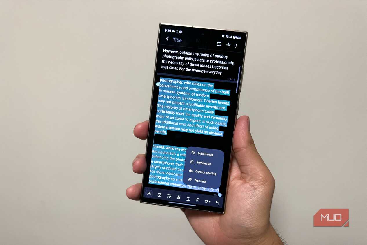 Samsung Galaxy S24 Ultra Notes AI features