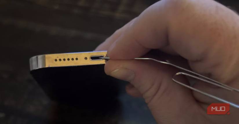 cleaning the Lightning port of an iPhone