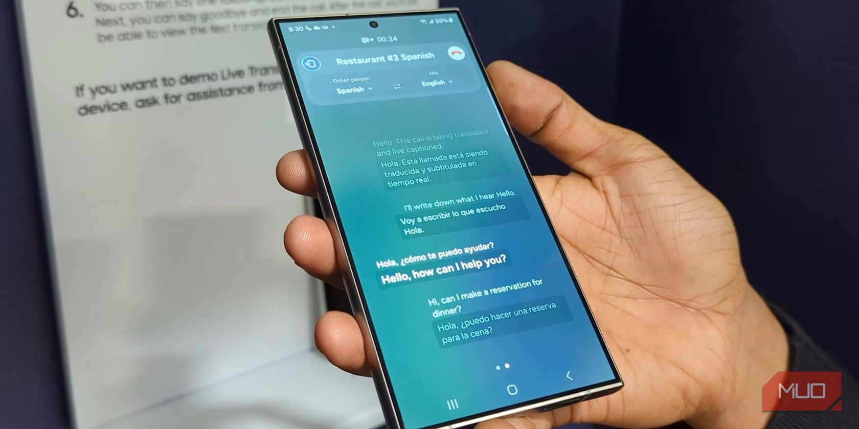 Galaxy AI Live Translate in a phone call on S24 Ultra