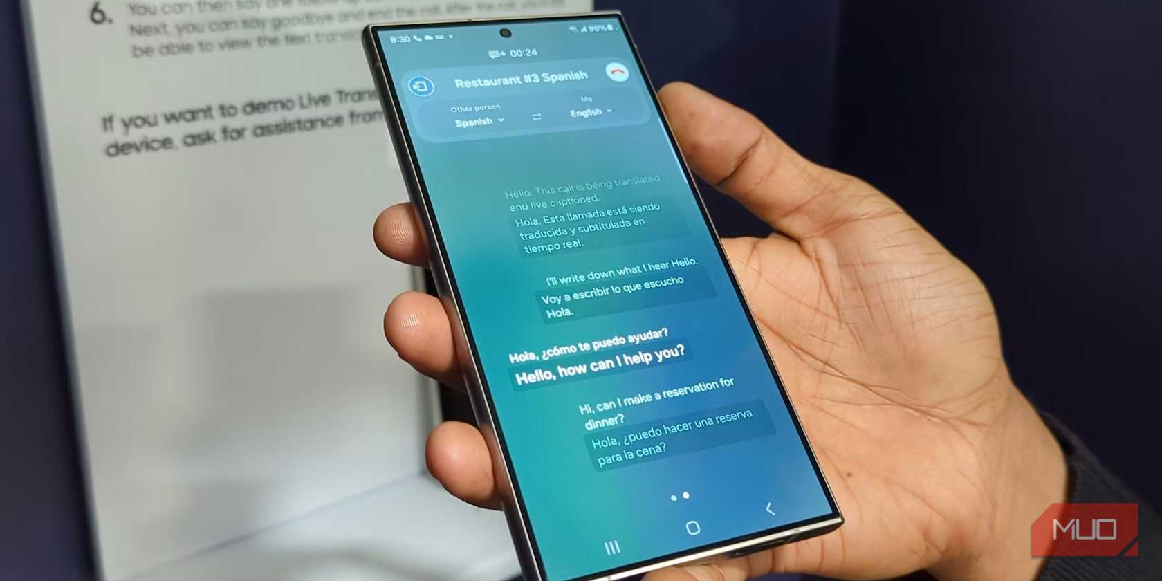 Galaxy AI Live Translate in a phone call on S24 Ultra