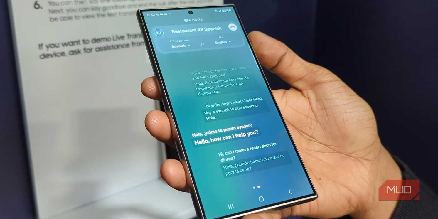 Galaxy AI Live Translate in a phone call on S24 Ultra