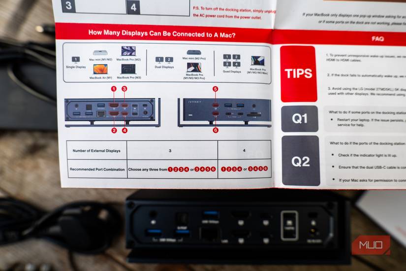دستورالعمل FusionDock Max 1 - تعداد نمایش‌گرها