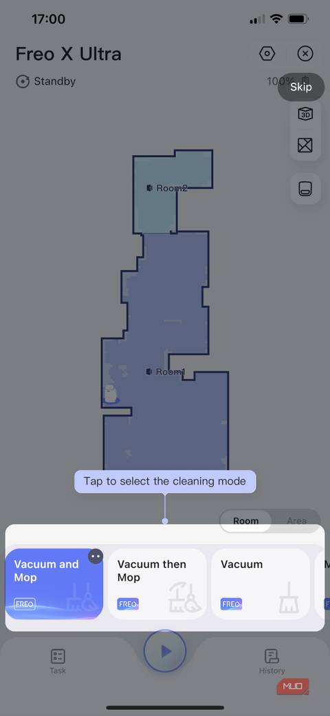 برنامه ناروال انتخاب حالت تمیزکاری