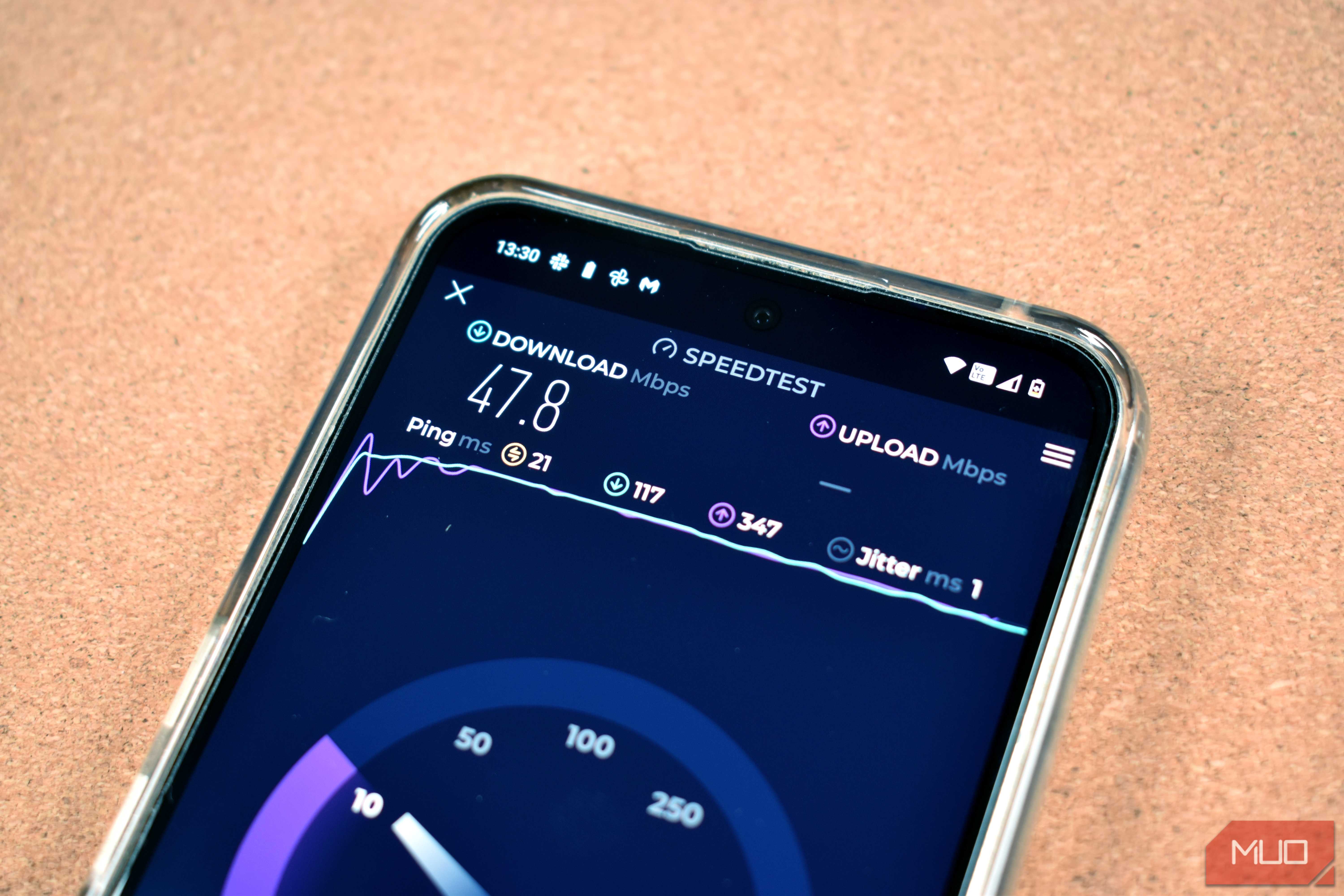 ookla speedtest app on smartphone screen