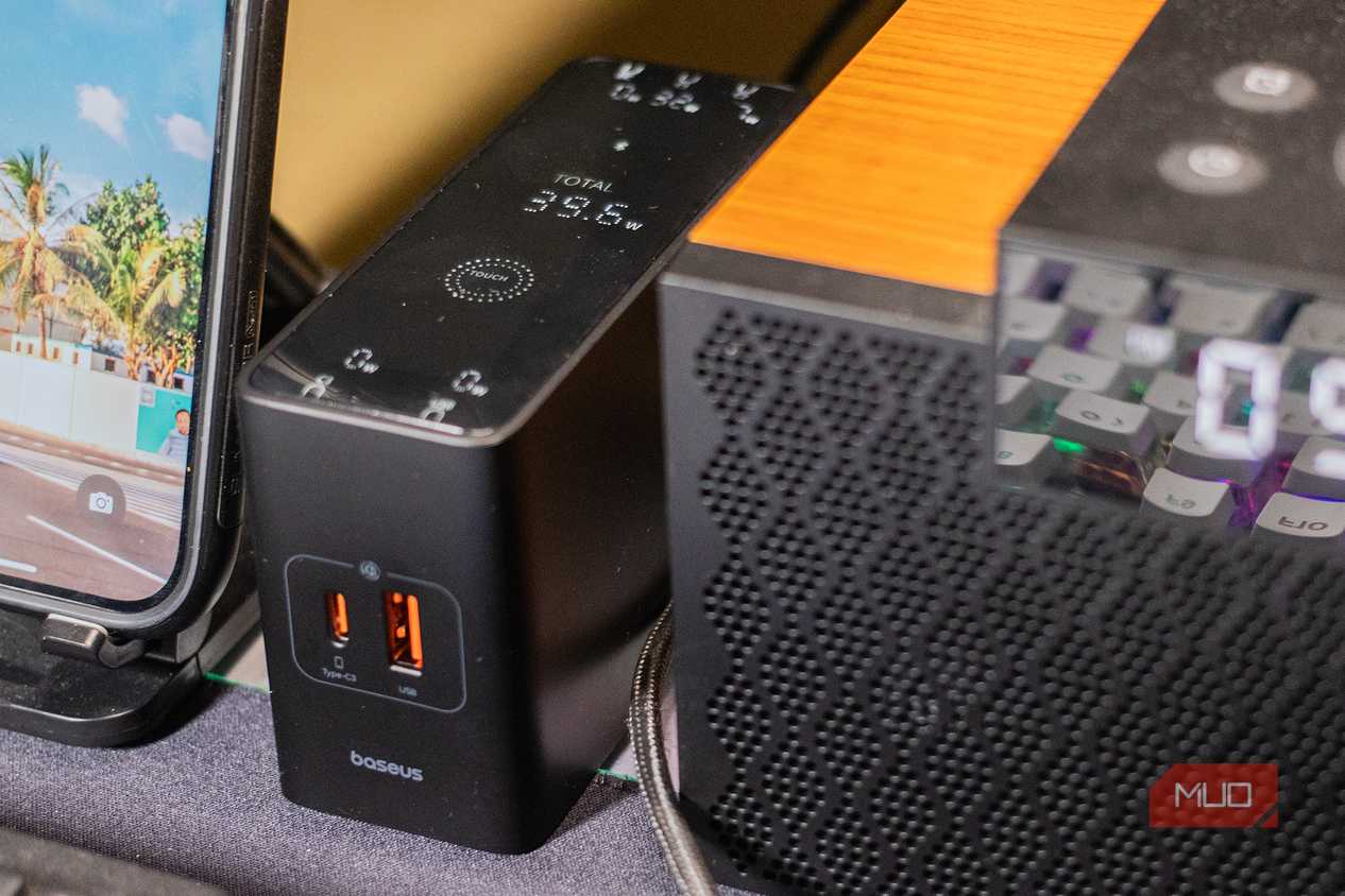 Baseus 240W Digital GaN Charger on desk