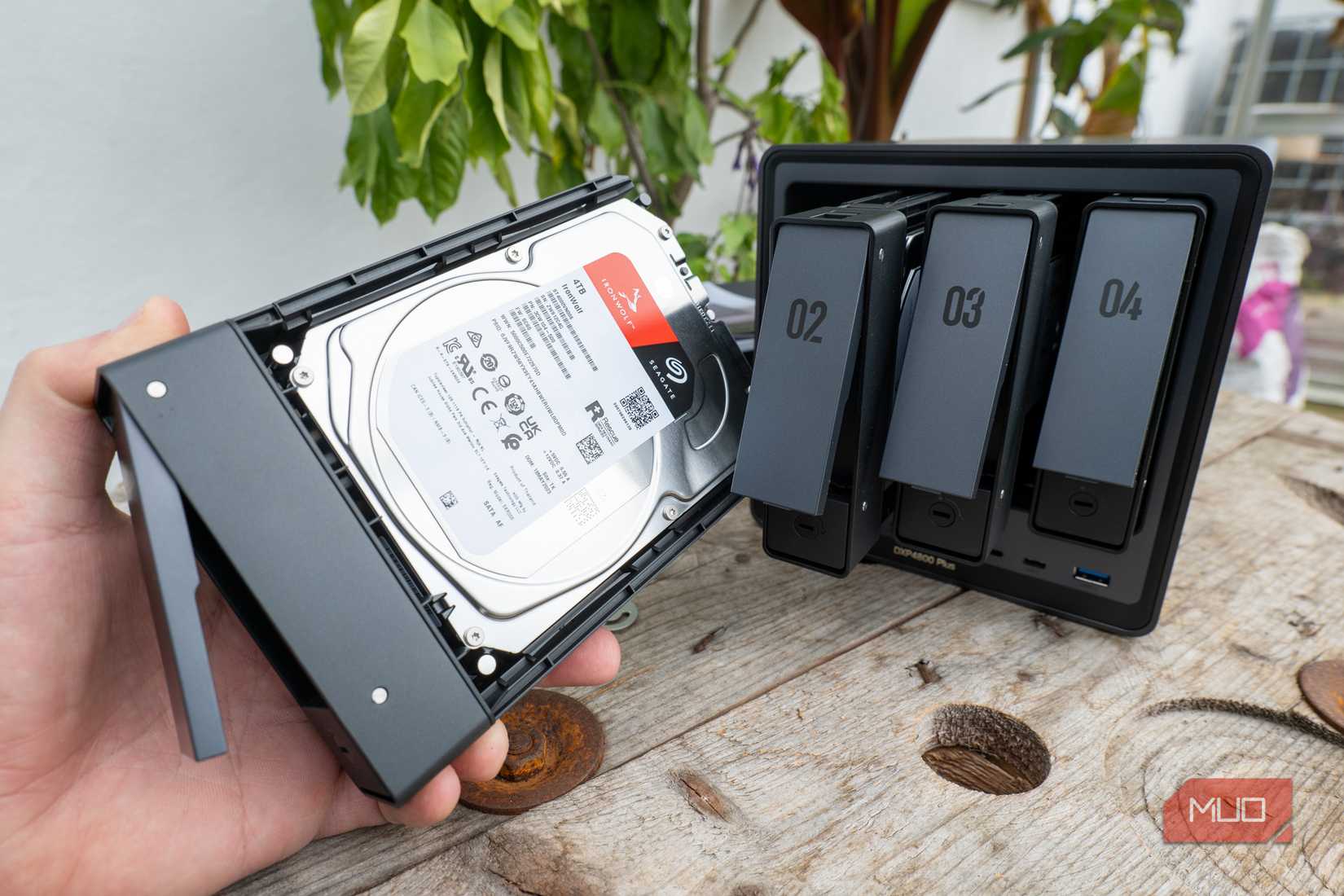 Ugreen DXP4800 Plus NAS with one drive removed