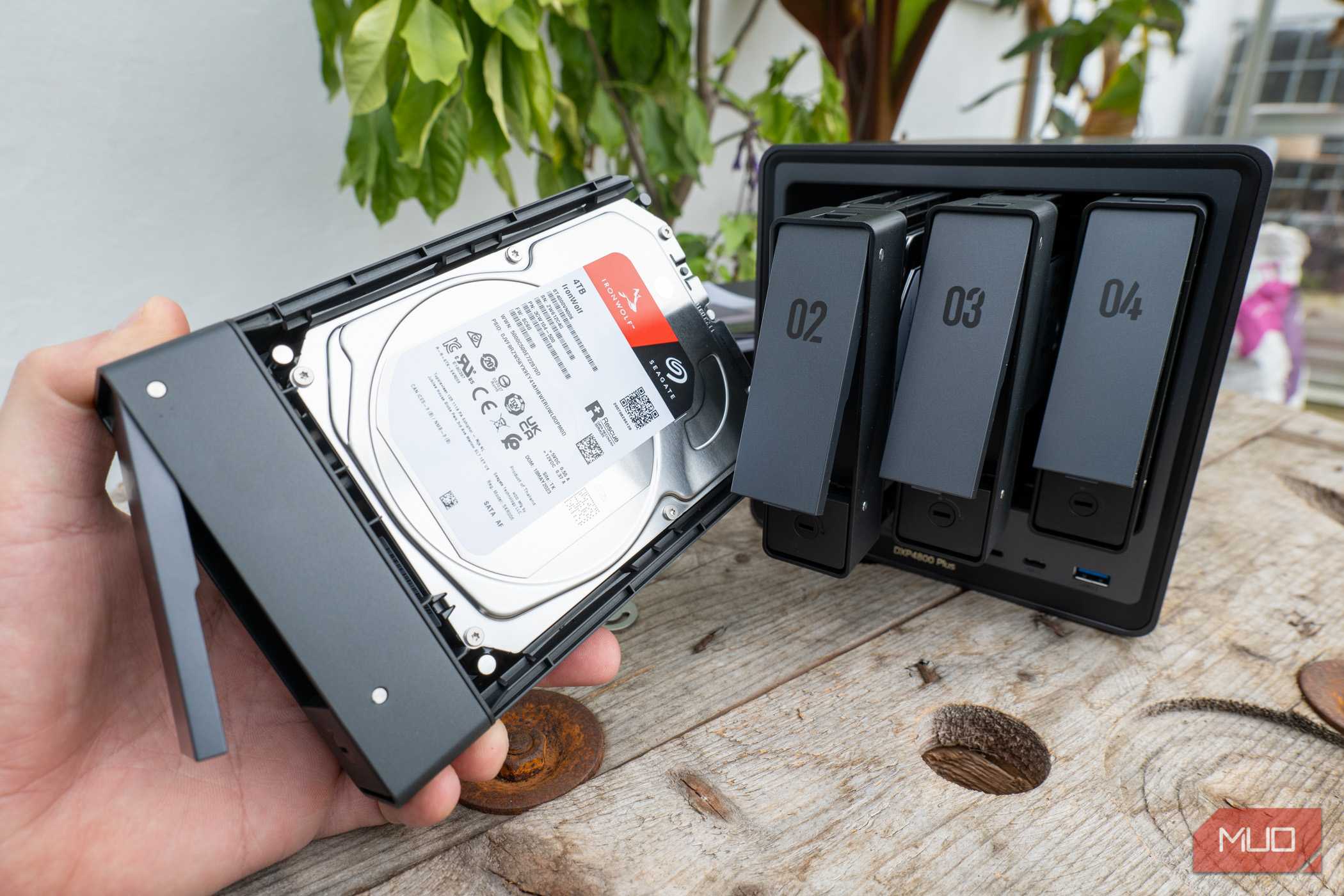 Ugreen DXP4800 Plus NAS with one drive removed