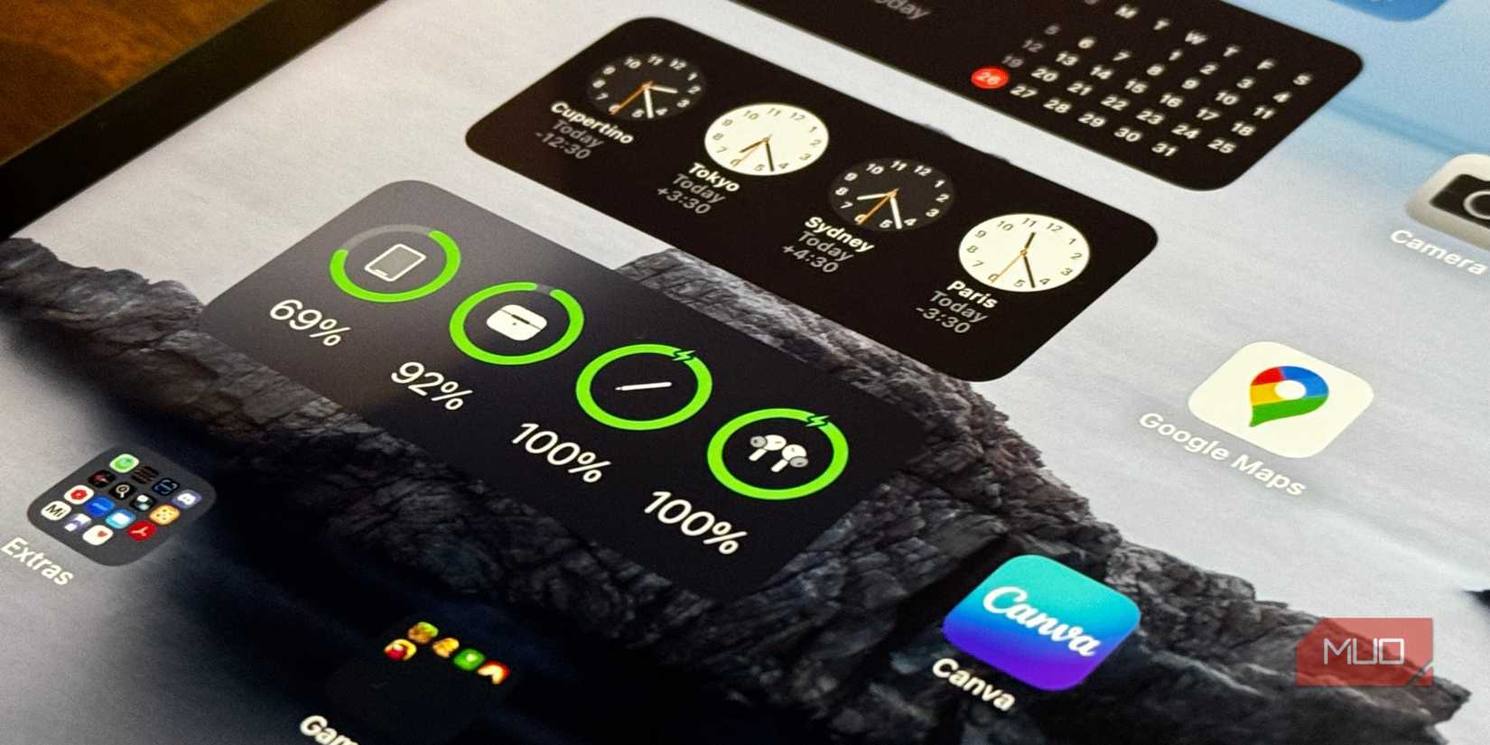 iPad Battery Widget Showing Battery Percentage