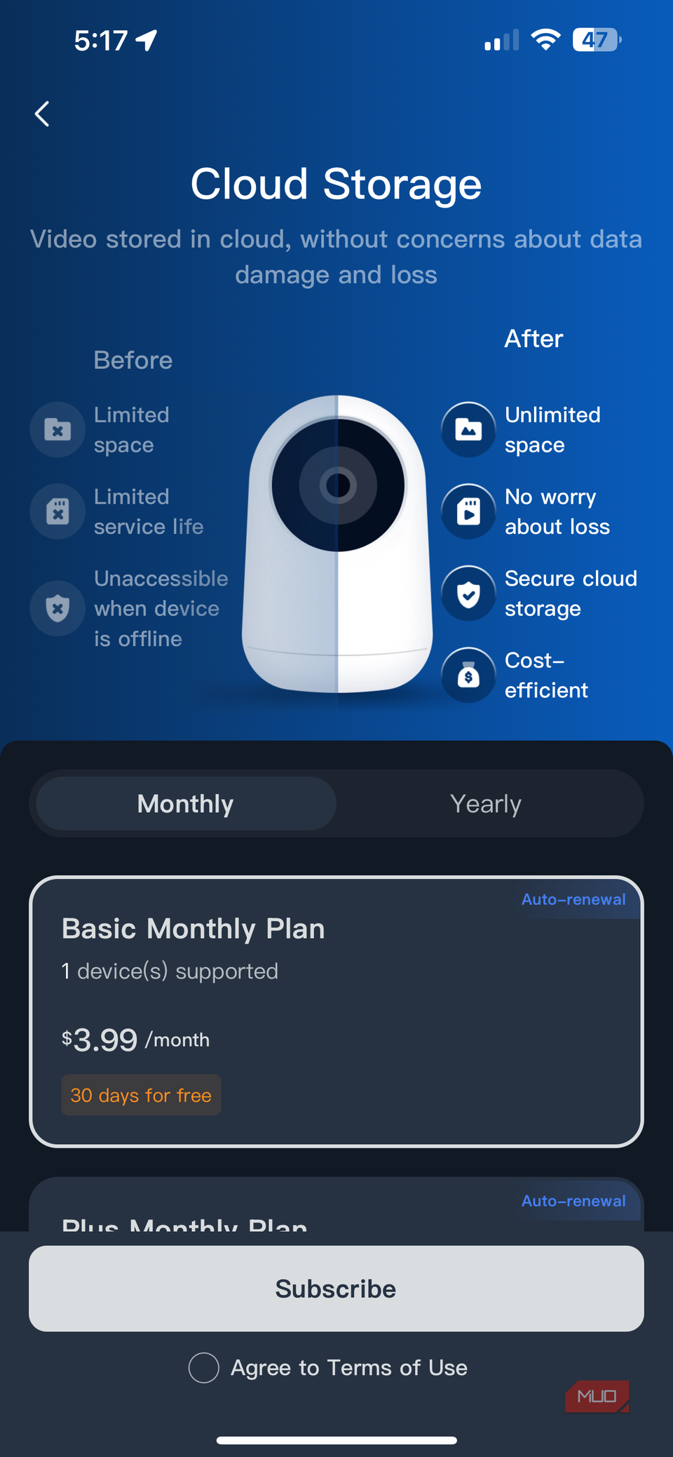 SwitchBot Large Subscription Ad in App