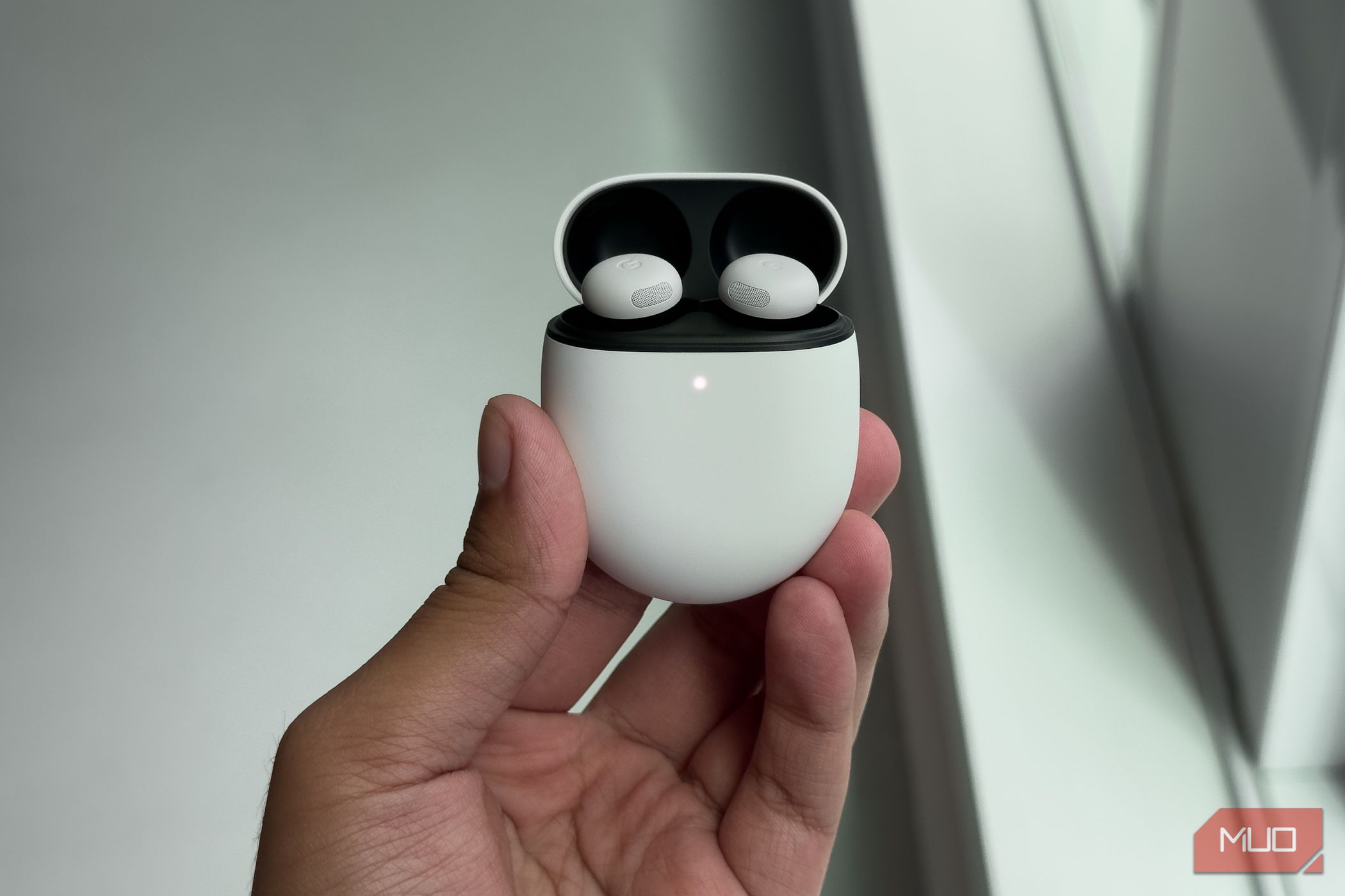 Pixel Buds Pro 2 Case opened in hand