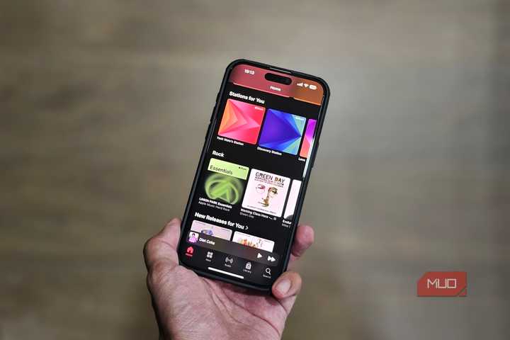 Home tab in the Apple Music app on an iPhone.