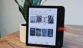 Discover Ebook tab of the Kobo Libra Colour on desk