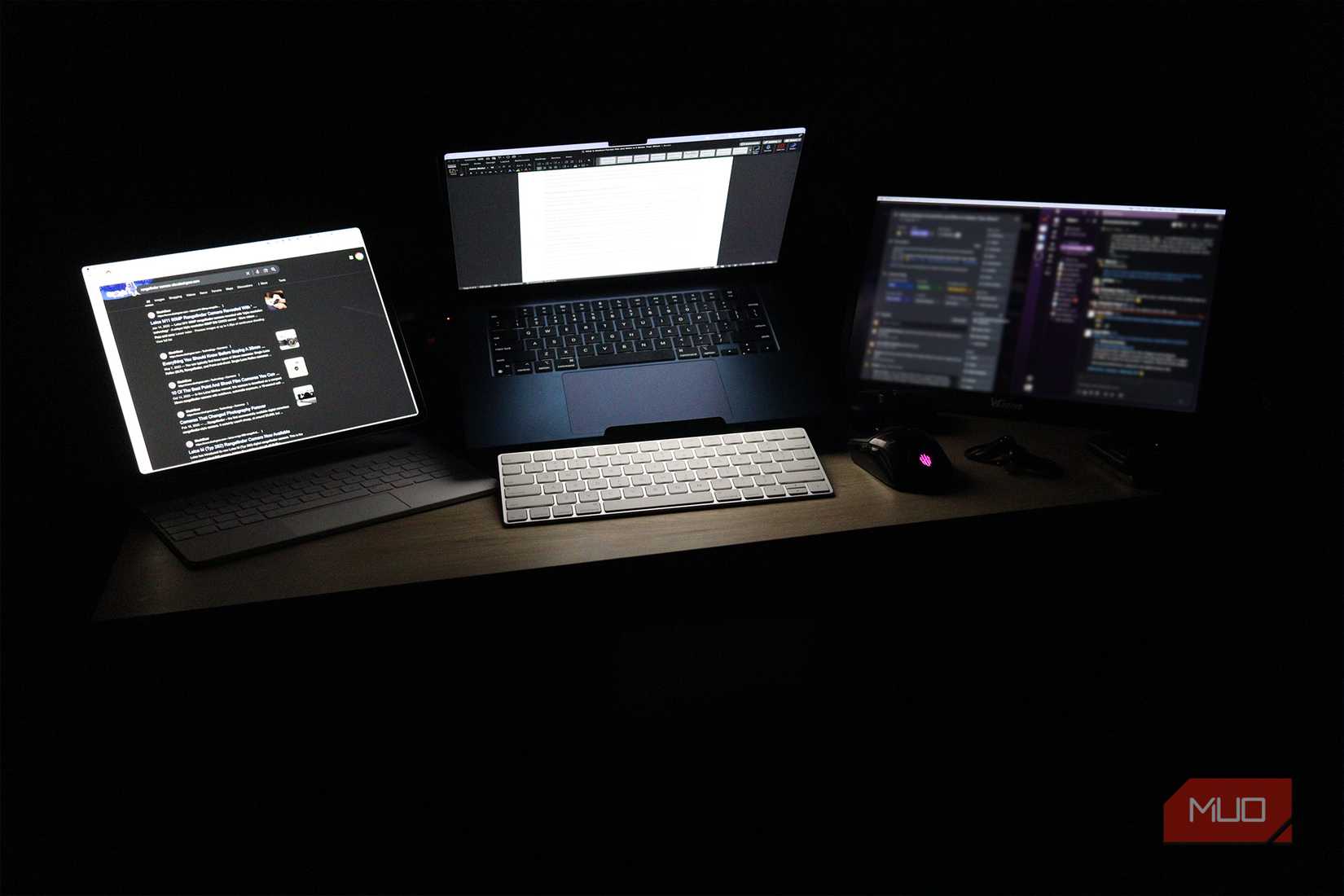 MacBook Air with multiple monitors portable setup