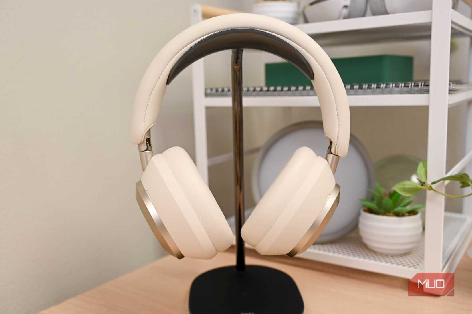 soundcore space one pro on a headphone stand