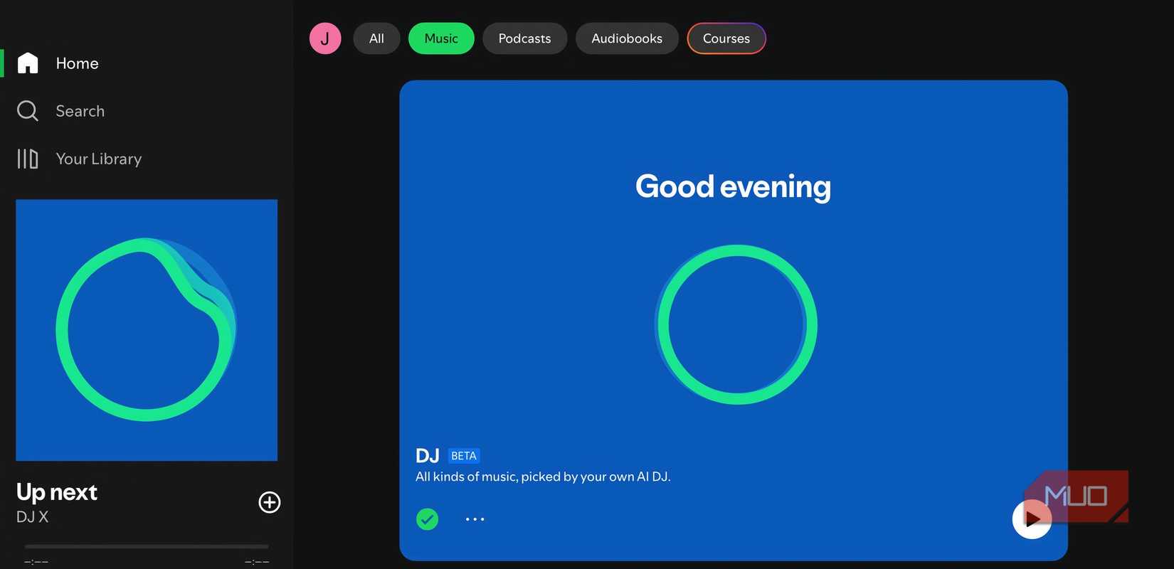 Spotify's AI DJ feature.