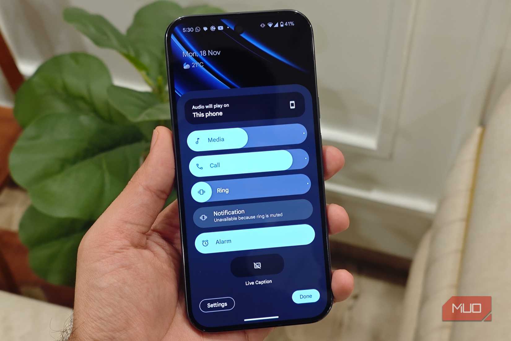 Nuevo panel de control de volumen en Android 15