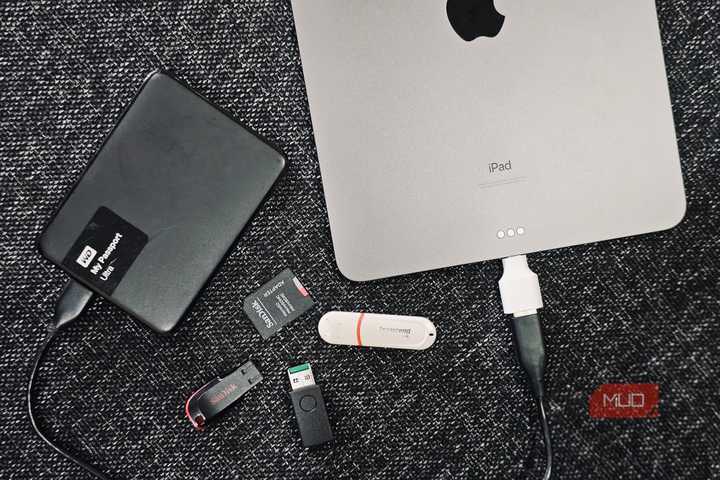 External drives along with an iPad.
