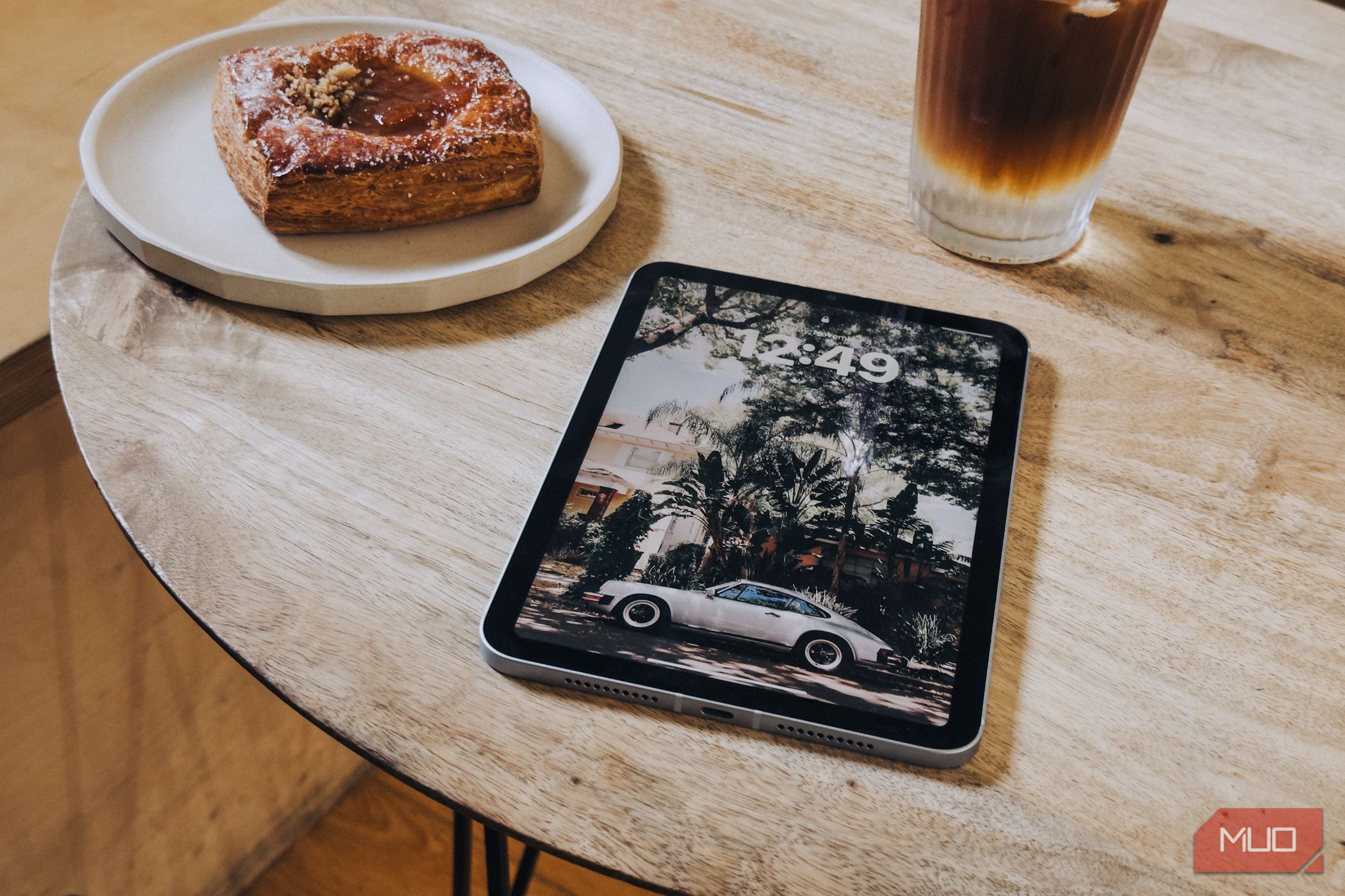 iPad mini (A17 Pro) screen on a coffee table