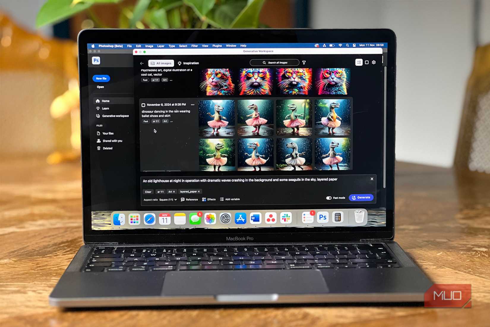 Photoshop Generative Workspace on a MacBook