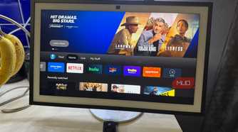 The Amazon Echo Show 21 with fire tv remote.