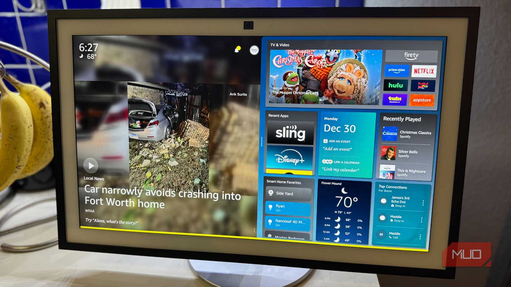 The Amazon Echo Show Home Screen. 