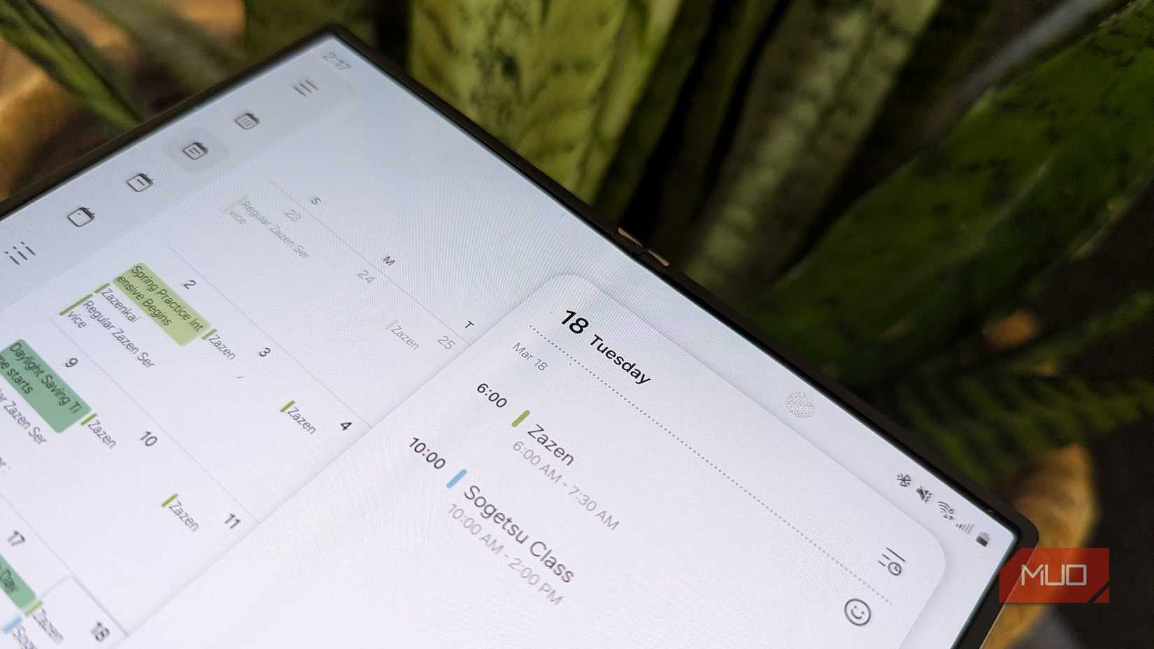 Samsung Calendar app on a Galaxy Z Fold 6.