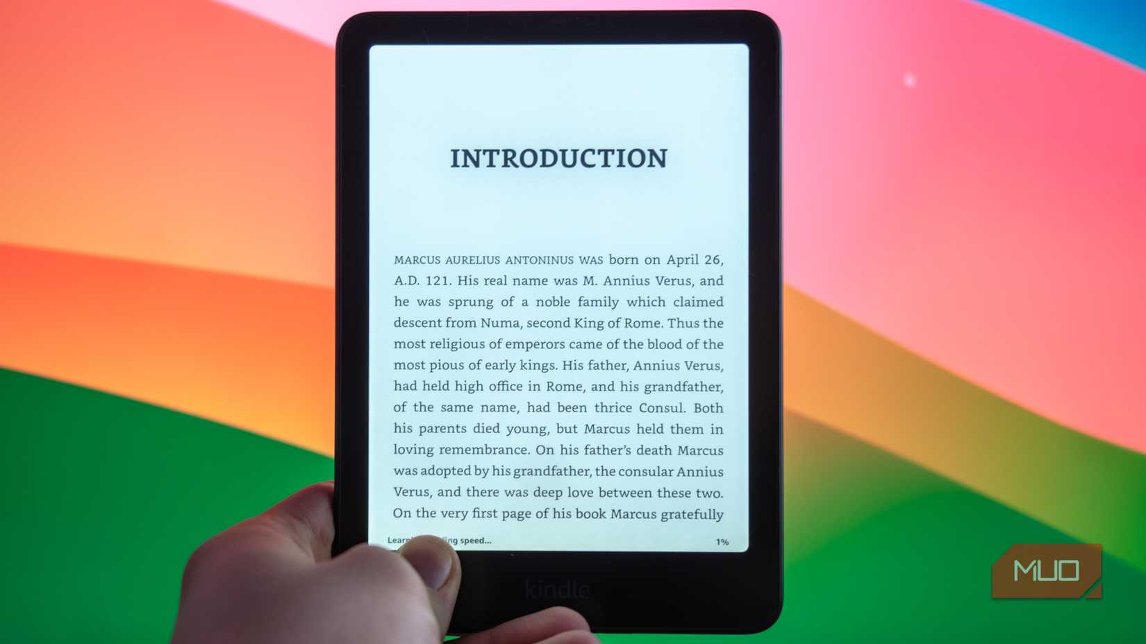 Amazon Kindle Paperwhite Signature Edition in front of a monitor.