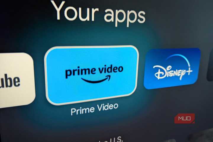 Amazon Prime Video logo on a smart TV
