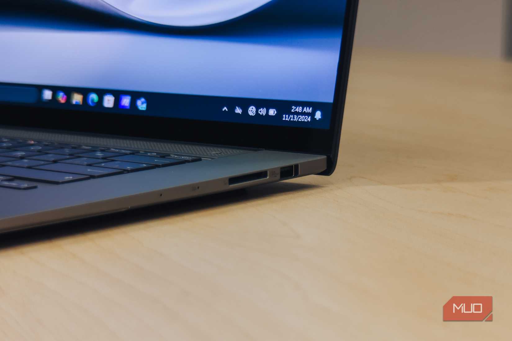 ASUS Zenbook S 16 SD card close up.