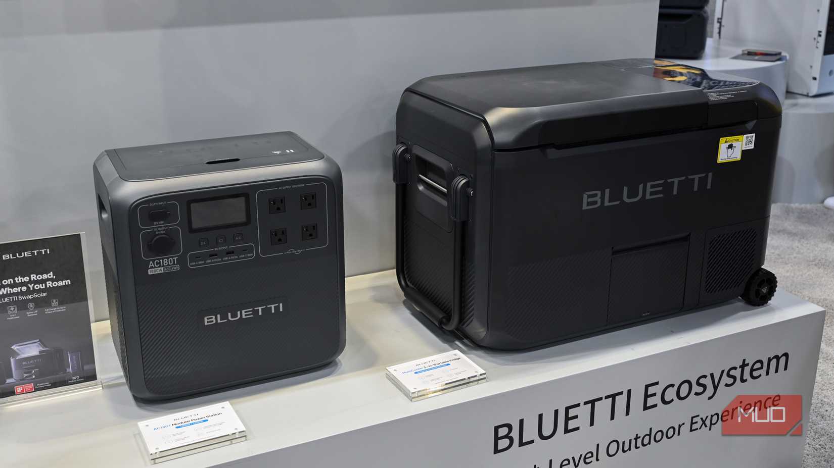 The Bluetti swapsolar system with power bank and fridge.